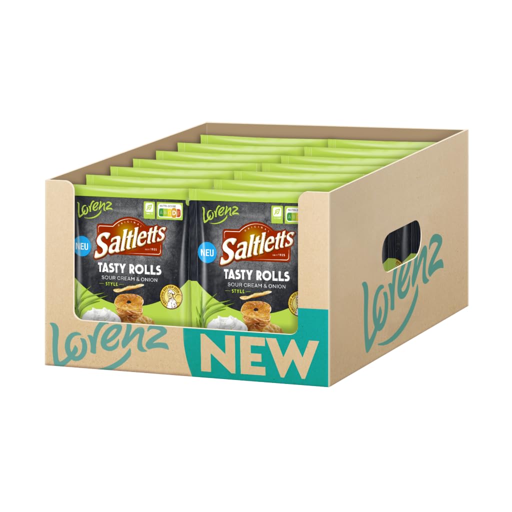 LORENZ | Saltletts Tasty Rolls Sour Cream & Onion Style | 14 x 130 g | vegetarisch