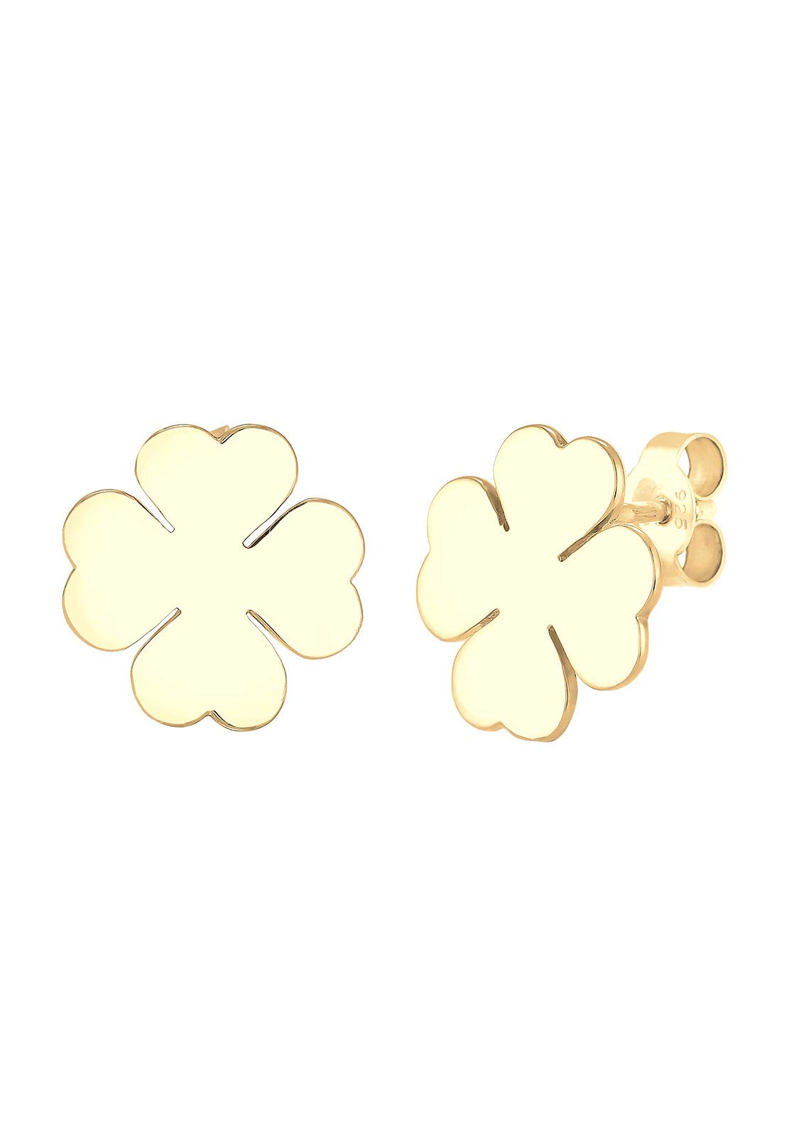 Elli Women Gold Plated 925 Sterling Silver Cloverleaf Earrings