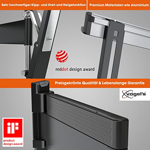Vogel's Thin 445 schwenkbare TV-Wandhalterung für 26-55 Zoll (66-140 cm) Fernseher, schwenkbar bis zu 180°, neigbar, max. 18 kg, max. VESA 400 x 400, ultradünne TV Halterung, TÜV-Zertifiziert – Bild 4