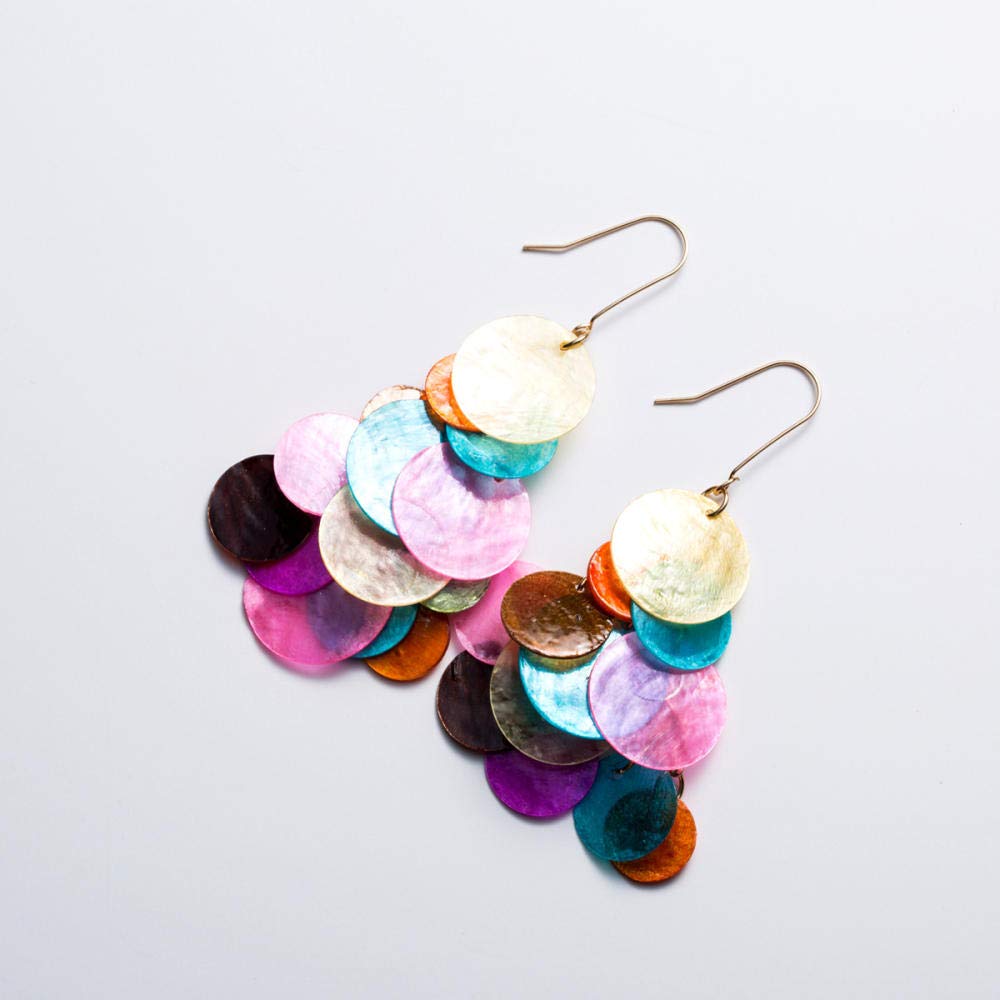 NYJNN earringExaggerated big multilayer multilayer resin ear hook tide female candy color personality wild earrings coldValentine's Day present