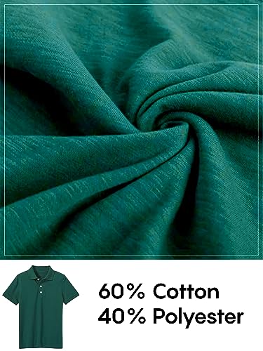 Image of Galaxy by Harvic Polo Shirt for Boys - 5 Pack School Uniform for Boys, Tagless Cotton Blend - Soft Comfortable Everyday Wear