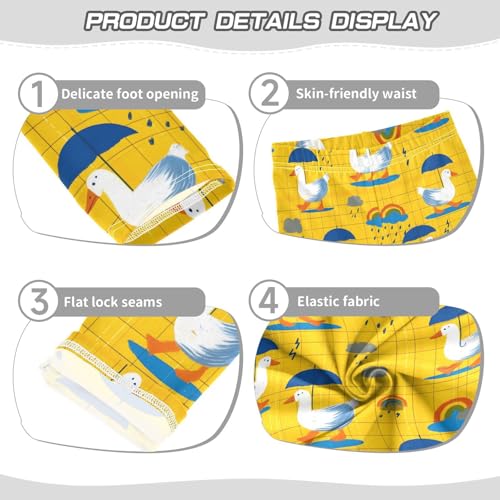 Duck Umbrella Rainbow Girls Leggings Soft Stretch Workout Yoga Dance Pants for Kids Casual Tights3