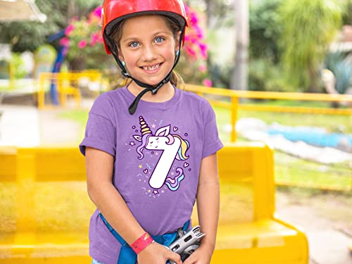 Image of Unicorn Birthday Shirts for Toddler Girls Outfit 7th 8th Shirt Seven Eight Year Old