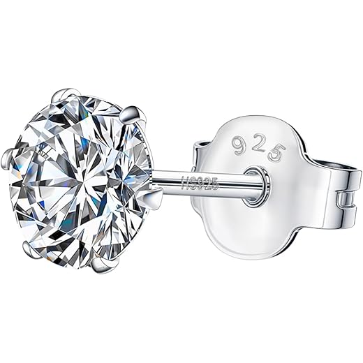 Silver Solitaire Stud Earring 5mm