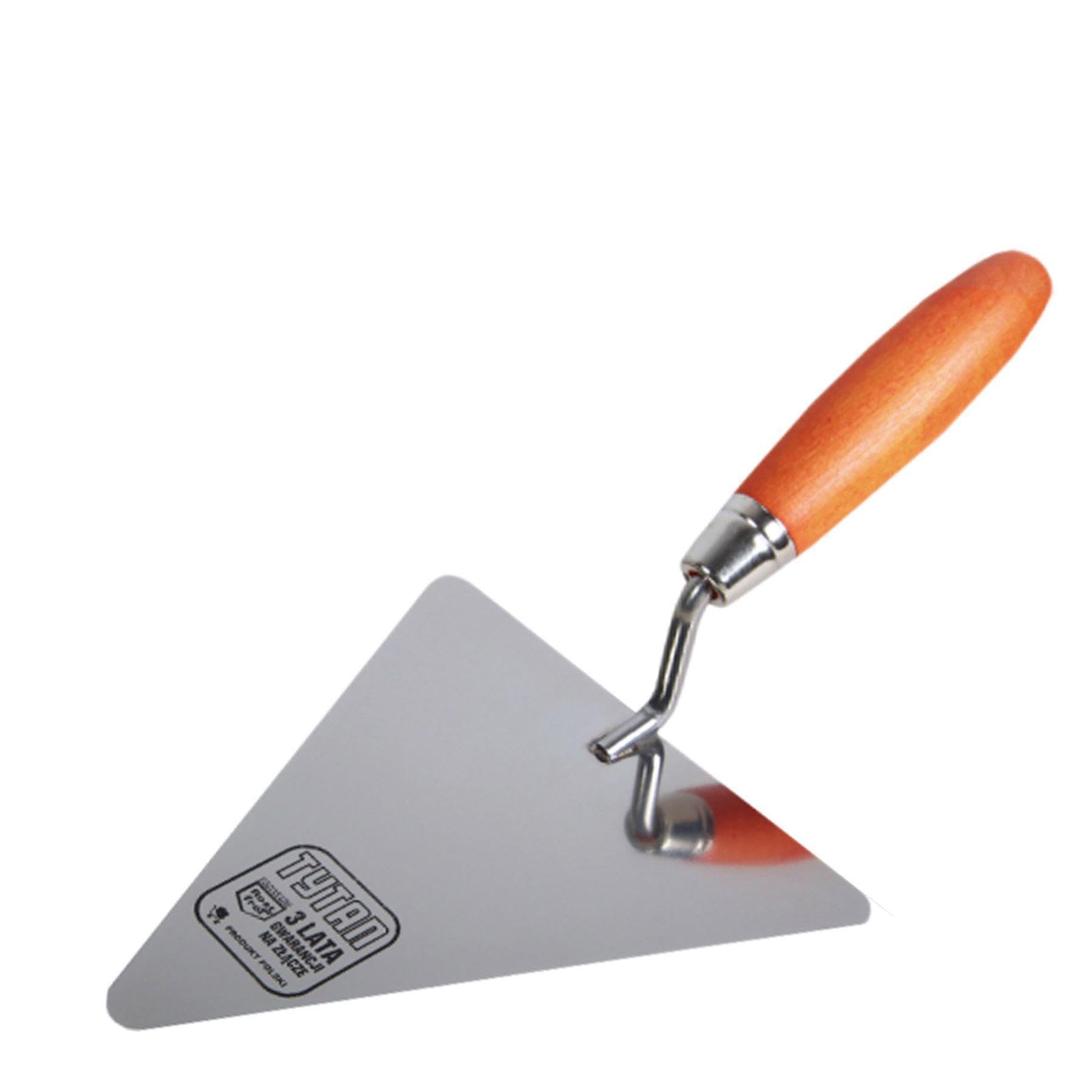 Toolty Multi-Colour Stainless Steel Triangular Brick Trowel - 200Mm - Wooden Handle - For Brickwork And Plastering - Diy - Tlty-0206T