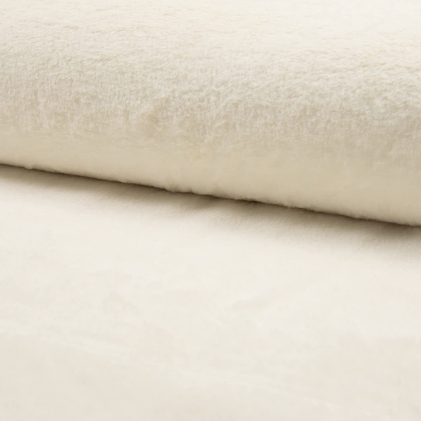 Luxury Short Plush Super Soft Faux Fur Fabric Material - Ecru, 1/8Mtr - 50cm x 37cm