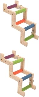 iplusmile 2 Pçs Escada De Escalada De Papagaio Brinquedos Para Mastigar Brinquedo De Pássaro Swing Brinquedos De Escalada Indoor Acessórios Para Gaiola De Pássaro Poleiro De Papagaio Escada