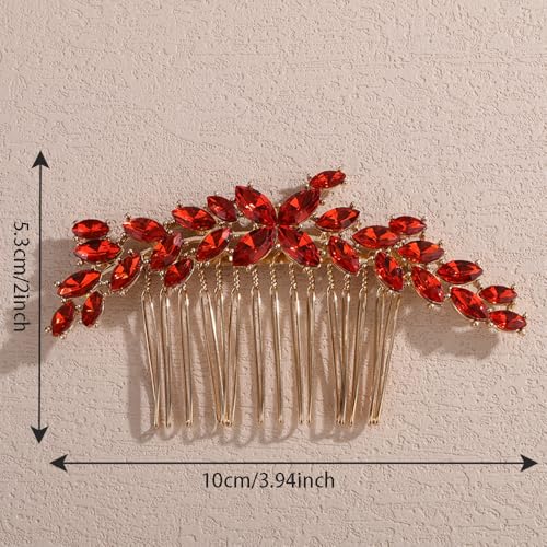 Peine de cristal rojo para cabello miniatura 4
