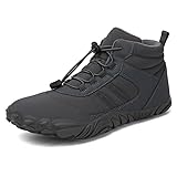 Barefoot Boots Women Men Barefoot Winter Warm Snow Boots Wide Toe Box Minimalist Zero Drop Outdoor Sole High-top Walking Shoes