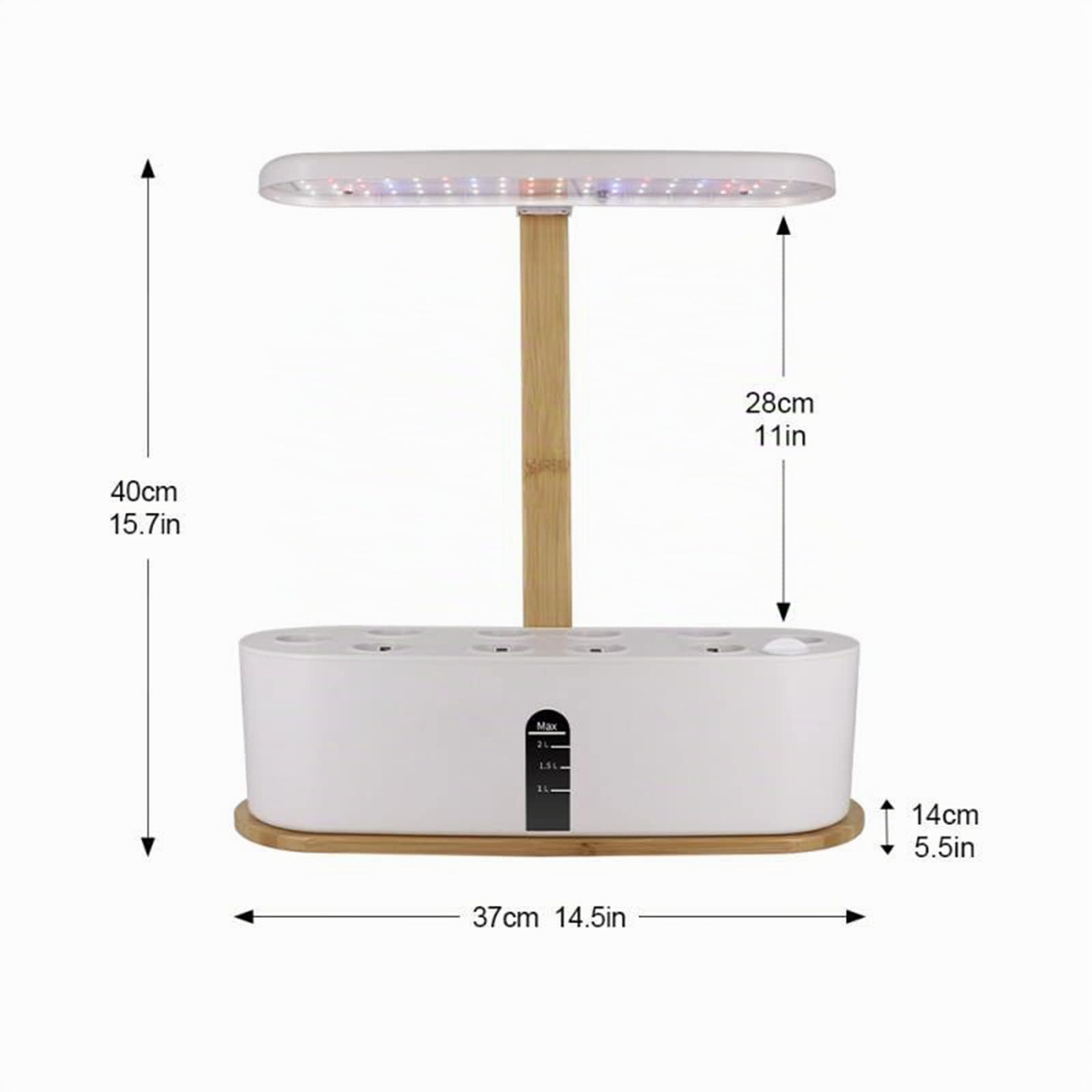 RoseFlower Hydrokultur-Anzuchtsysteme, Indoor Pflanzenanzucht Station, Kräutergarten mit LED-Licht, bis zu 28 cm höhenverstellbar, für den Innenbereich, Gartensystem für Zuhause-Weiß