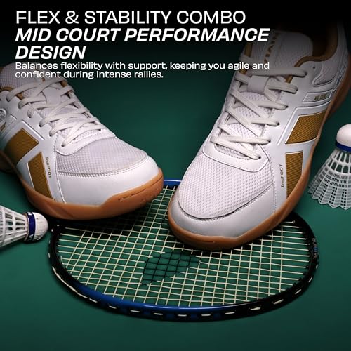 Image of Nivia Mid Court Badminton Shoes for Men, Flexipro Sole Technology & Dual-Layer Foam Cushioning, Designed for Badminton, Volleyball, Squash, Table Tennis, Pickleball
