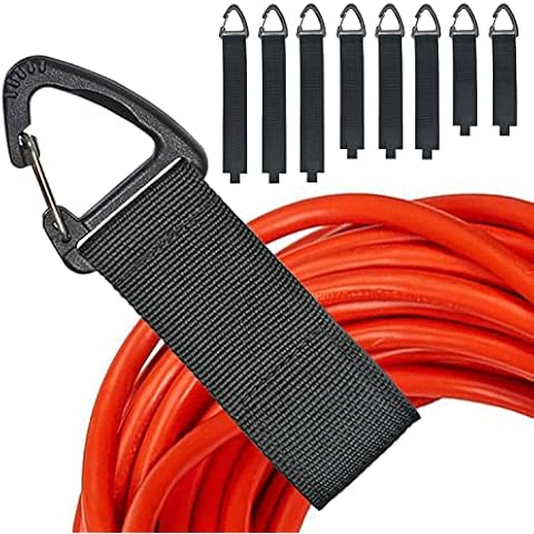 Extension Cord Organizer(8 Pack), Extension Cord Holder for Garage Organization and Storage, Heavy Duty Storage Straps for Cables, Hoses and Ropes, with Triangle Buckle for Hanging, Design Patent Cover