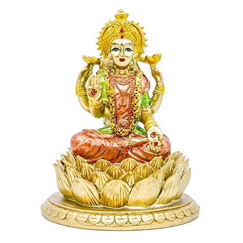 Hindu Goddess Laxmi Statue Sculpture Indian God Lord Lakshmi Home Office Temple Mandir Puja Items India Idol Figurine Murti Pooja Decor Diwali Gifts Yoga Zen Meditation Room Altar Shrine Kit