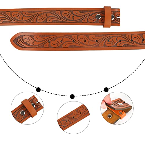 Western Belts for Men Women, 1.5" Genuine Leather Cowboy Belt for Jeans Pants4