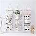 3 Pezzi Portaoggetti da Appendere Porta Borse Armadio con 3 Tasche Lino e Cotone Appendere Sacca Organizer da Appendere, Sacche Portaoggetti a Parete Con 3 Tasche Adatte per Camera da Letto