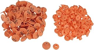 100 Peças Etiqueta Redonda De Plástico Para Orelha De Gado Etiqueta De Orelha Numerada 1-100 Etiqueta De Orelha De Gado Para Gado Vaca Cavalo Porco Ovelha Cabra Animal De Fazenda(Laranja)
