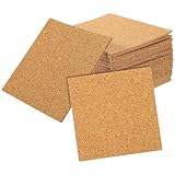 ULTECHNOVO 60 Stck Selbstklebende Korkplatten Quadratisch Vielseitige Korkuntersetzer mit Haftkleber Beschreibbar für DIY Bastelprojekte und Tischschutz