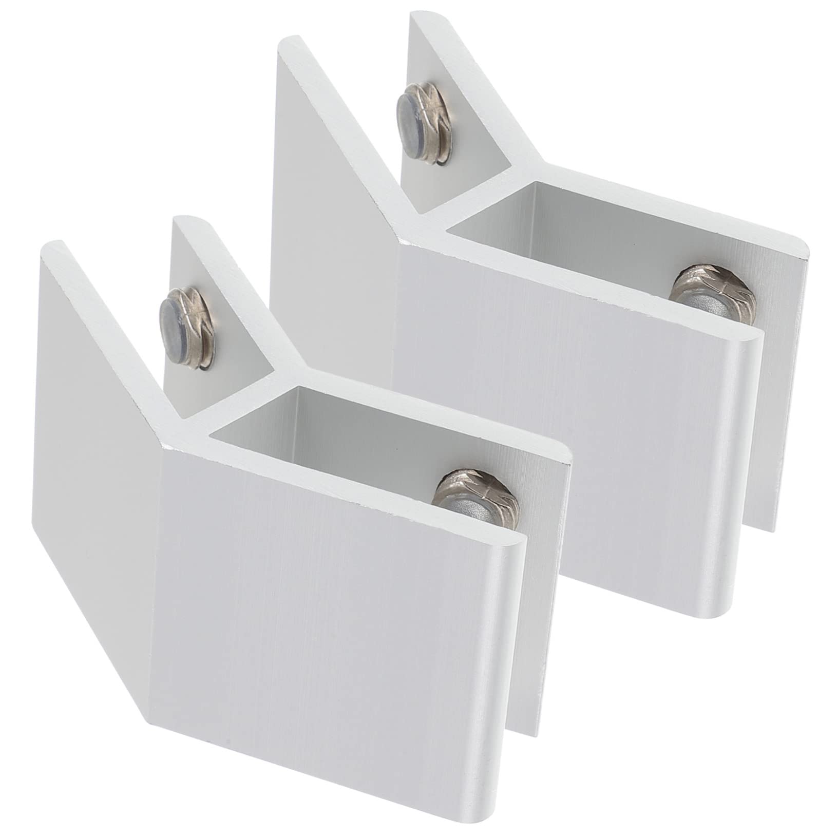 VILLCASE 1set Adjustable Glass Clamp Railing Support Clip Durable Resistant for Furniture Display Frames 2pcs