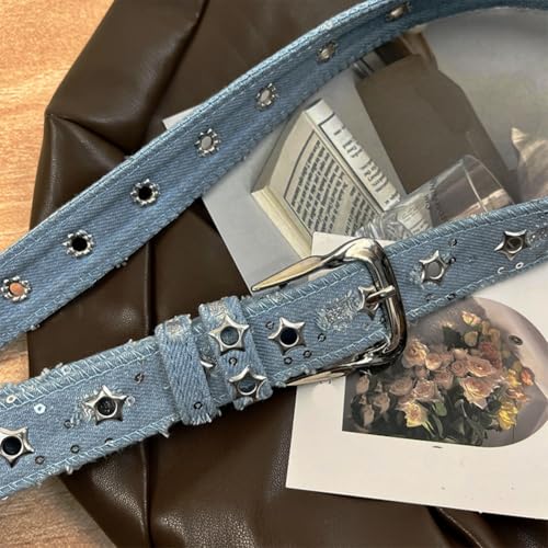 Fashion Denim Skinny Waist Belts for Women with Studded Holes Pants Jeans Dresse4