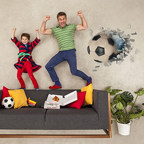 YunBey Football Wall Stickers 3D Soccer Wallpaper for Bedrooms for Boys Removable Football Sport Wall Art Decal for Playroom Living Room Kids Room Accessories - Image 3