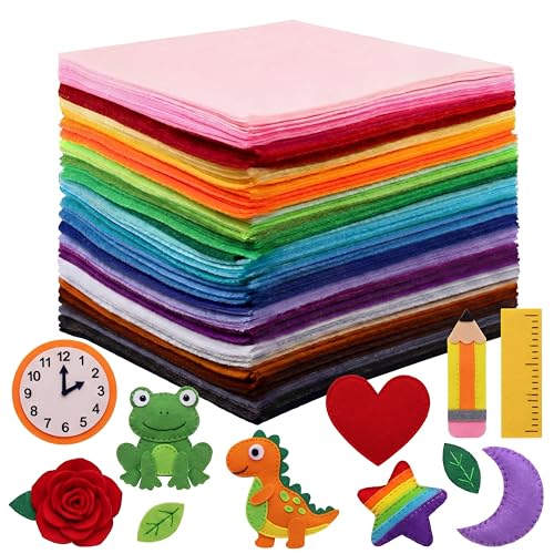 Image of Moukeren 240 Pcs 8 x 8 Inch Felt Sheets, Rainbow