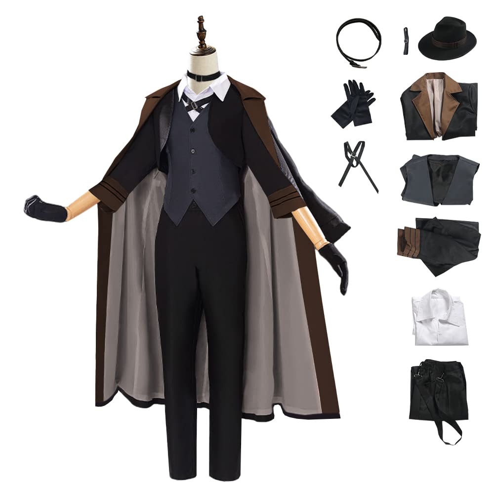 Nakahara Chuuya Cosplay Costume Long Trench Coat Detective Suit