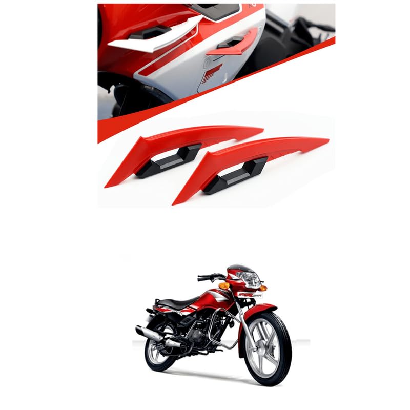 LOVMOTO Universal Aerodynamic Wing Spoiler Helmet Fairing 2 Pieces Motorcycle Winglets Motorcycle Front Side Spoiler Aerodynamic Wing Kit Red Comfortable with St-ar SPO-rt-image-32