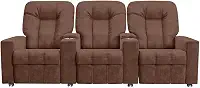 Poltrona Reclinável 3 lugares para Sala de Cinema Romeo F05 Veludo Terracota - Lyam Decor