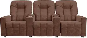 Poltrona Reclinável 3 lugares para Sala de Cinema Romeo F05 Veludo Terracota - Lyam Decor
