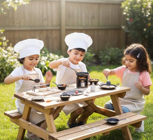 Image of Miniature Kitchen Set for Kids | Iron Toy Real Cooking Set with Stove, Tawa, Kadai & Utensils | Pretend Play Kitchen Set for Boys & Girls | Traditional Indian Mini Toy Set of 12pcs