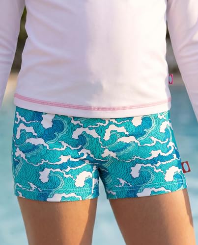 Image of City Threads Girls Swim Shorts, UPF 50+ Swim Pants for Girls, Made in USA Swimsuit Shorts