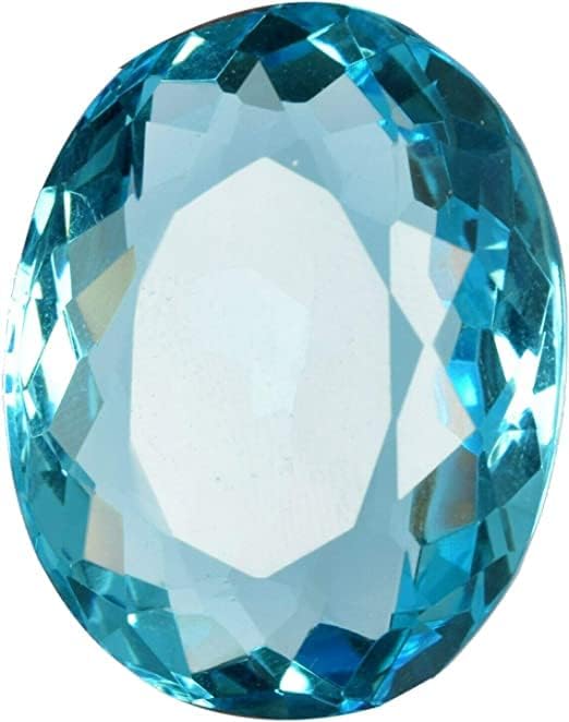 REAL-GEMS Swiss Blue Topaz Oval Cut Pendant, Approx. 69.60 Ct.