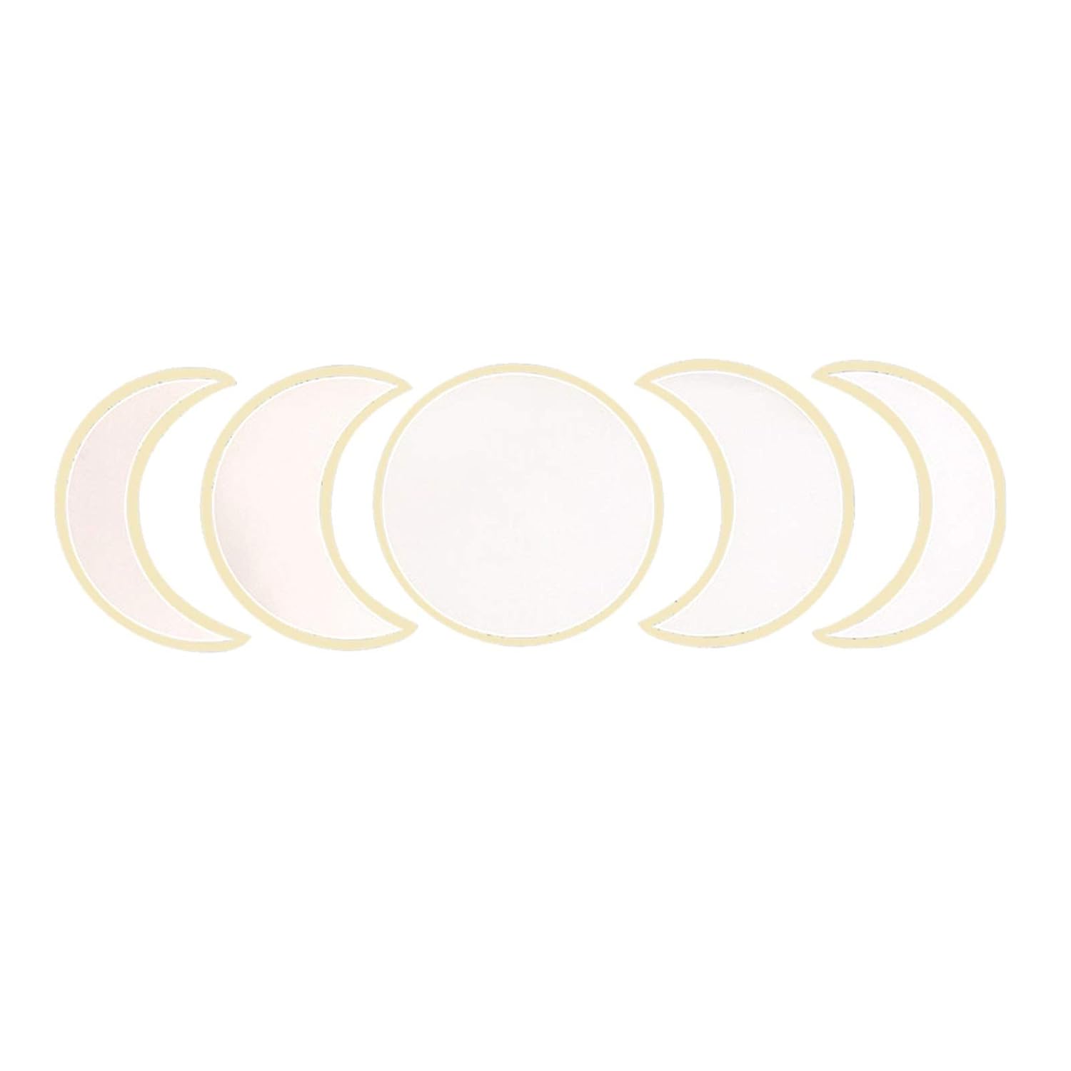 Nordic Style Wooden Moonphase Mirror Set Boho Style Decoration Moon Phase Mirror Set Home Kids Room Decor Moon Phase Wall Mirror (Color : Wood color)