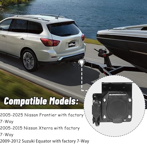 Oyviny 4 Way Flat and RV 7 Way Trailer Wiring Harness for Nissan Frontier 2005-2025/Nissan Xterra 2005-2015/Suzuki Equator 2009-2012, Factory Tow Package Required - Thumbnail 4