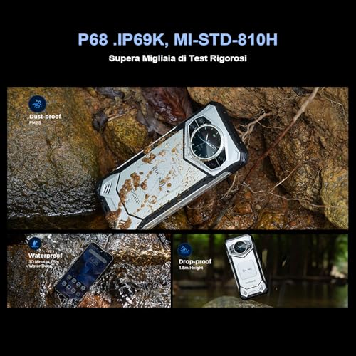 Doogee S200 5G Smartphone Incassable 2024, Android 14, 32Go Ram+256Go Rom, 10100Mah, ÉCran 6.72" Fhd+ 120Hz, 100MP CaméRa, Octa Core, 5G Dual Sim TéLéPhone Incassable, Gps, Nfc, Argent - 9