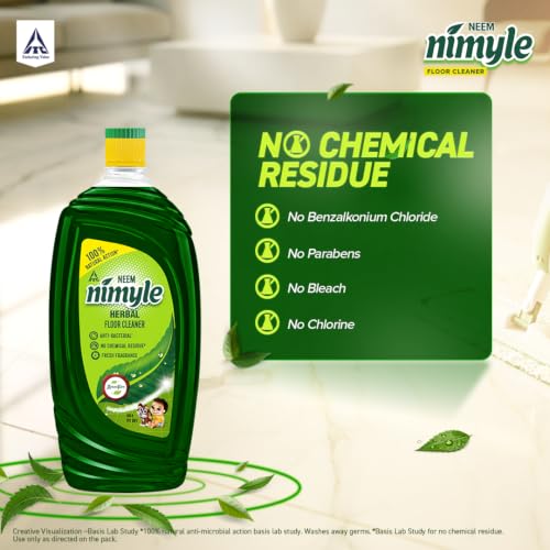 Image of Nimyle Eco friendly floor cleaner with Power of Neem for 99.9% anti bacterial protection - Herbal 1.8 L