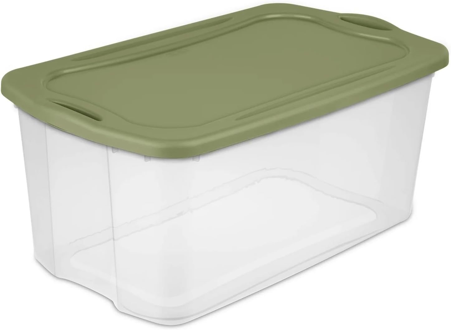 120 Quart Clear Plastic Storage Container with Snap-On Lid, Green
