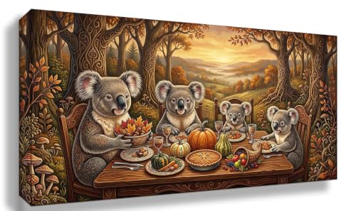 Peinture diamant koala en automne 5D grand format 40x90cm pour décoration murale