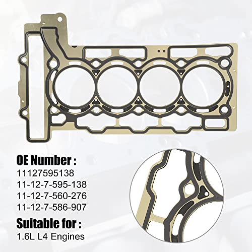 Image of X AUTOHAUX Cylinder Head Gasket 11127595138 for 1.6L L4 Engines Top End Gasket for Mini Cooper