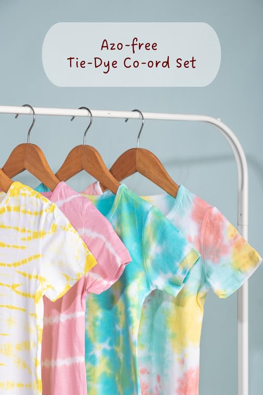 Image of Tweeny Mini Girls Cotton Night Suit | Sleepwear | Nightwear | Tie & Dye Summer Loungewear with Top and Shorts for Kids Girl (Pure Cotton)