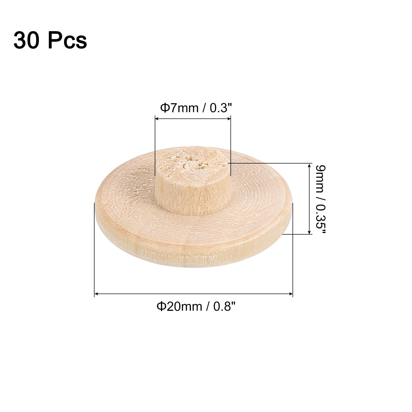 Tapones De Madera Redondos Para Ocultar Tornillos, 20 Piezas De 40mm, Ideales Para Muebles