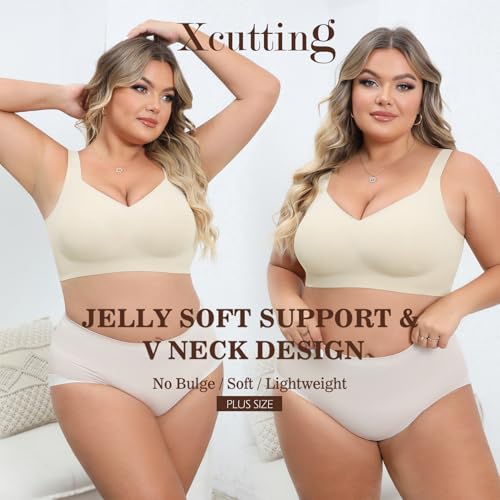 Image of Xcutting Women Wirefree Bras for Women Full Coverage No Underwire Everyday Bras Comfortable Wireless Padded Bras