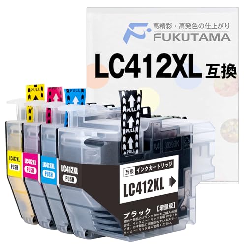 Amazon.co.jp: Fukutama LC412XL-4PK 4 Color Set Dye LC412 Large