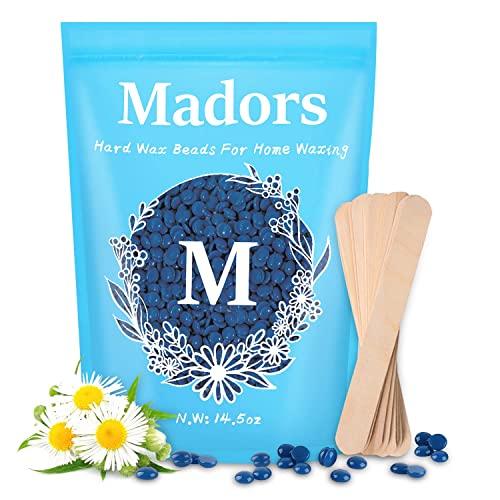 Hard Wax Beans Kit for Hair Removal - Madors 1lB Brazilian Underarms Body and Chest Large Refill Wax Beads for Wax Warmer