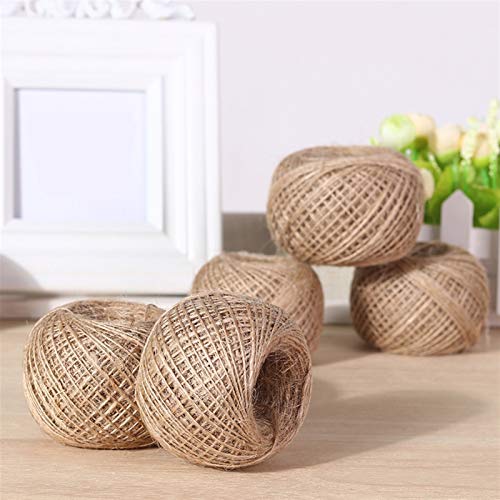 Bclla Zkenshan-Natural Jute Twine DIY Tag Hang Rope Wedding Woven Home Decor Twine Jute String Gardening Cord Craft Gift Packing, 100m/Roll Hemp Rope, Natural Jute Fiber