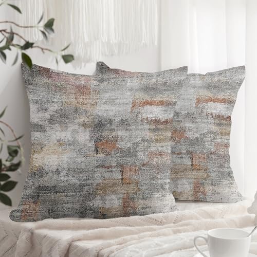 XPHZZL Pack of 2 Gray/Rust Cushion Covers 65cm x 65cm Decorative ...