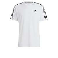 adidas Uomo Train Essentials 3-Stripes Training Tee, White/Black