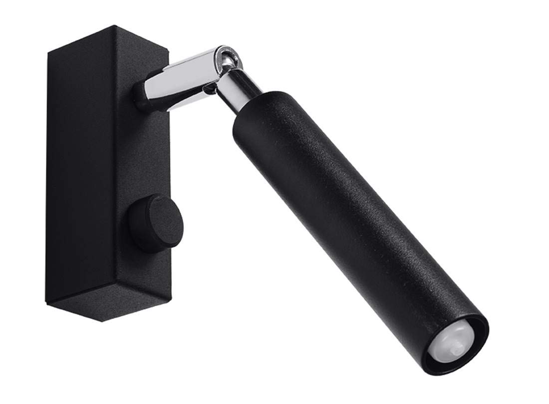 SOLLUX lighting EYETECH 1 Lampada da Parete Acciaio Design Cilindrico Minimalista Moderno per Camera da Letto Soggiorno Industriale Lofty G9 A++-E 3/1