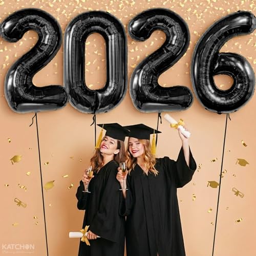 Image of Black 2026 Balloons 42 Inch, Giant - Black Graduation Decorations 2026, Foil Number 2026 Graduation Balloons Class of 2026 Decorations | Graduation Party Decorations | Prom Decorations 2026, Katchon