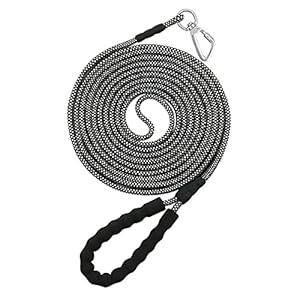 NTR-Dog-Leash-5FT-10FT-15FT-20FT-30FT-50FT-100FT-Heavy-Duty-Leash-with-Swivel-Lockable-Hook-and-Comfortable-Padded-Handle-Walking-Hunting-Camping-Yard-for-Small-Medium-Large-Dogs Heavy Duty Leash with Swivel Lockable Hook